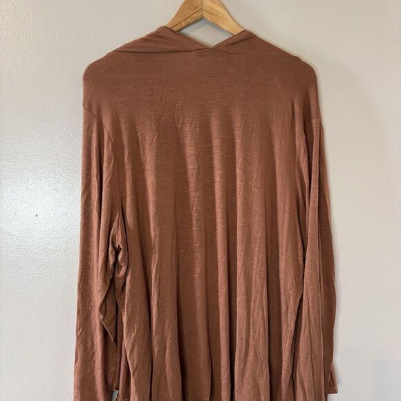 Astrologie Womens Layered Top Brown Blouse Cardigan Set Mature Office Sz XXL - Picture 8 of 9